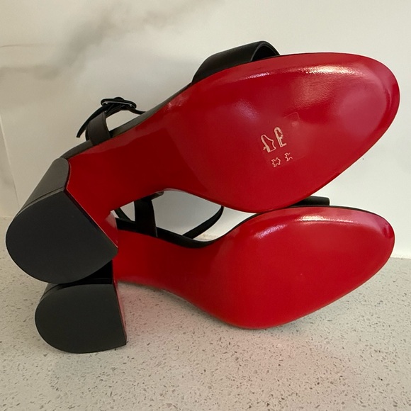 miss sabina block heel red bottoms